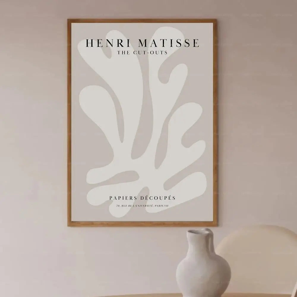 Mid Century Neutral Beige Gallery Matisse Picasso Exhibition Gift Wall Art Canvas Painting Posters For Living Room Home Decor