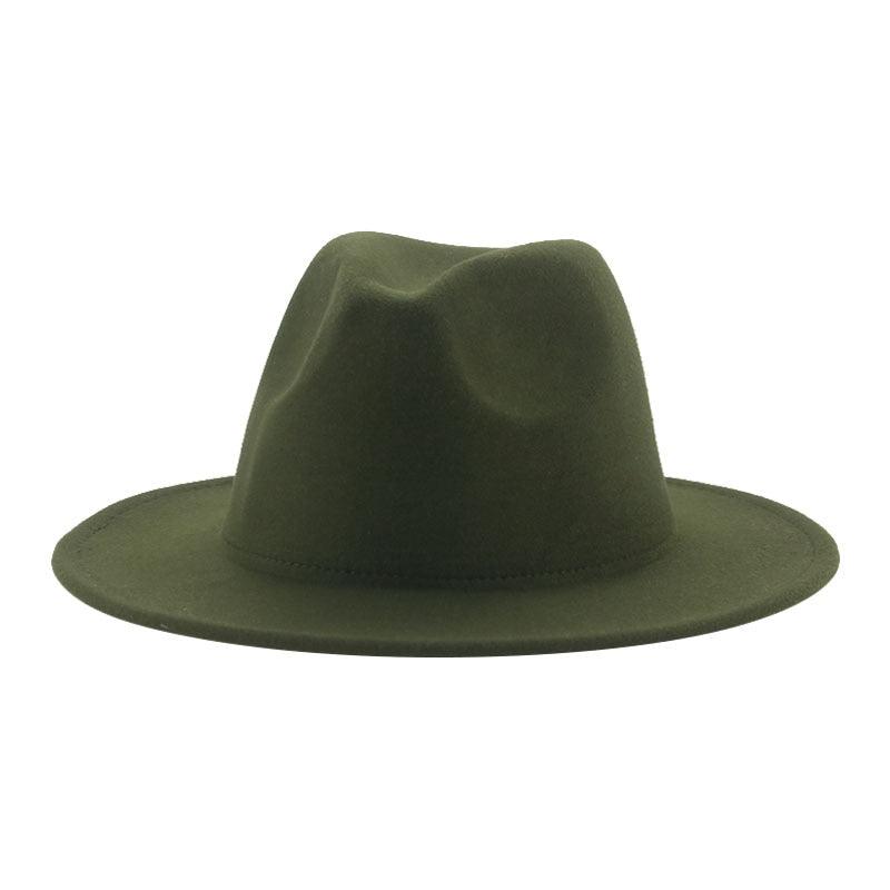 Unisex Wide Brim Fedora Hat - Retro Vintage Brown Formal Fedora