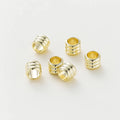 20 30 50pcs/lot 14K 18K Gold Plated Cylinder Charm Metal Beads Loose Spacer Beads For Bracelet DIY Jewelry Making Accessories