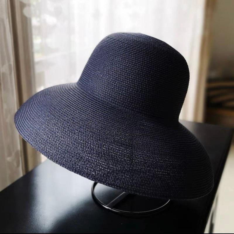 Foldable Vintage Beach Hat - Lightweight Wide Brim Summer Sun Cap