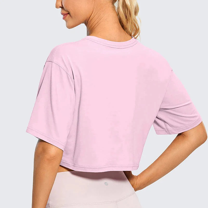 Women's White Y2K Harajuku Style Cotton Crop Top T-Shirt