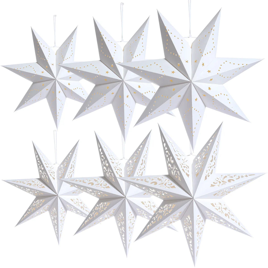 30-75cm Hollow Star Hanging Pendant Eid Mubarak Christmas Ramadan Decoration 2024 Islamic Muslim Party Decor Ramadan Kareem Gift