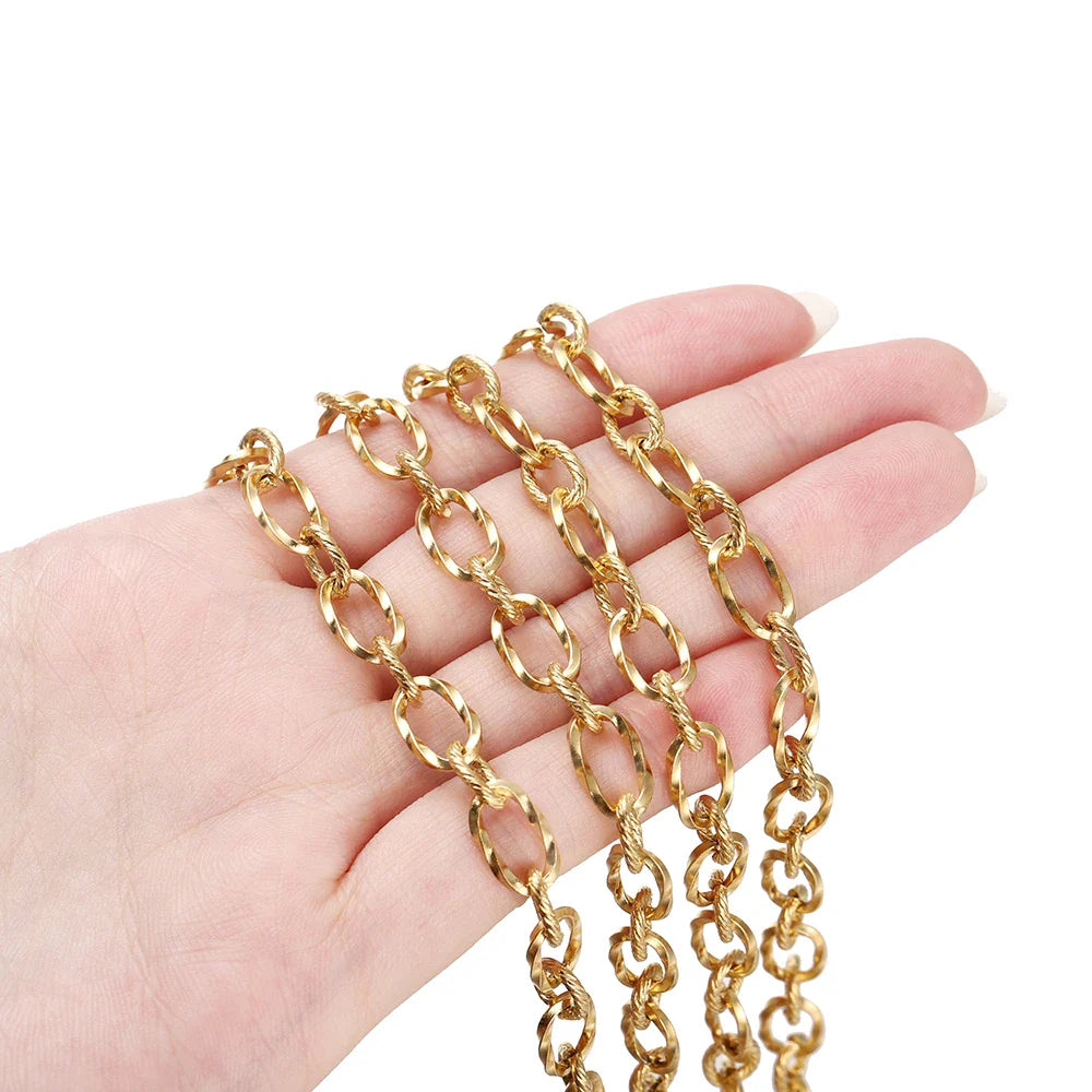 1Meter Stainless Steel Brass Metal Thick Cable Chain For Jewelry Making Handmade DIY Bracelet Necklace Components
