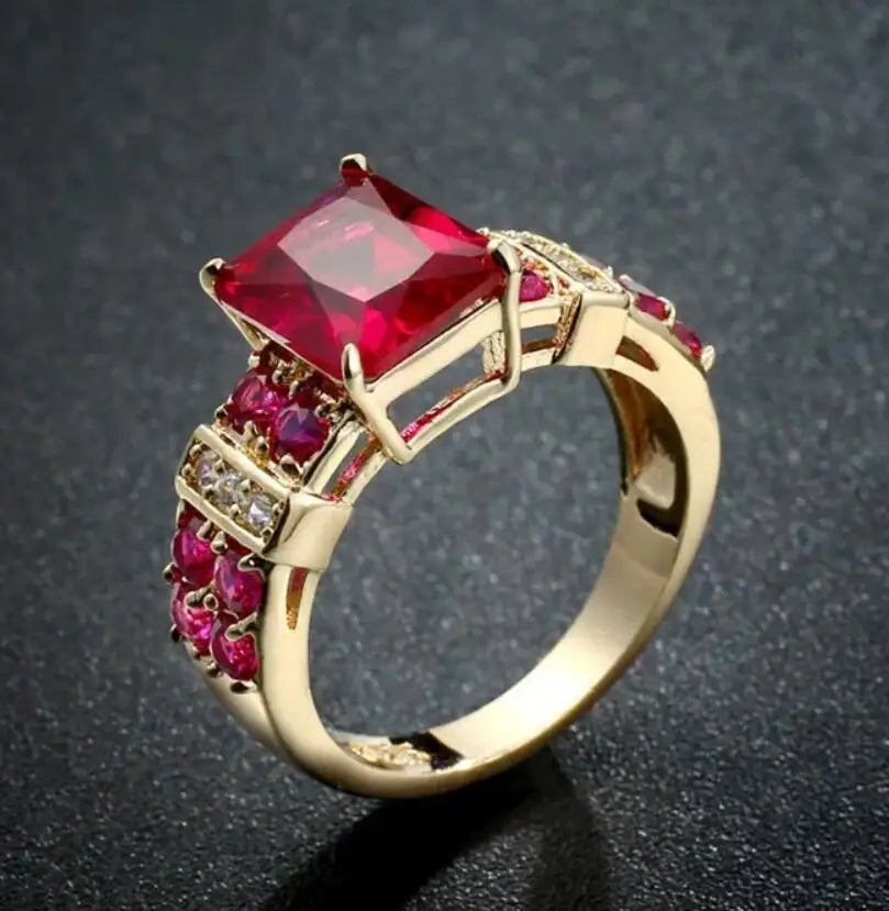Fashion Exquisite Gold Color Square Shape Hoop Rings For Women Party Accessories Gifts Custom Jewelry