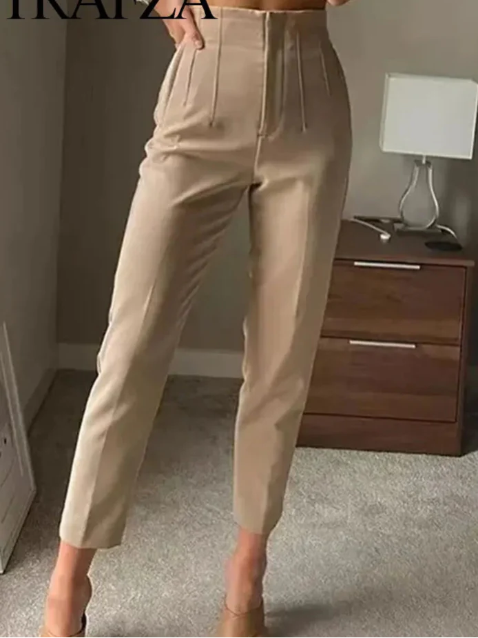 Women’s High Waist Slim Trousers Office Casual Pants - Image 6