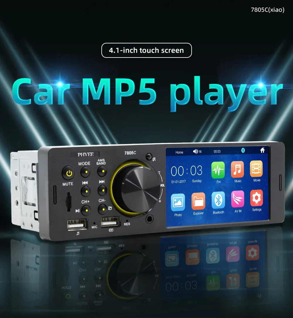 7" Touch Screen Car Radio – MP5 Player with Bluetooth & USB