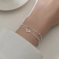 925 Silver Diamond-Studded Butterfly Bracelet Women's Fashion Temperament Flower Adjustable Bracelet
