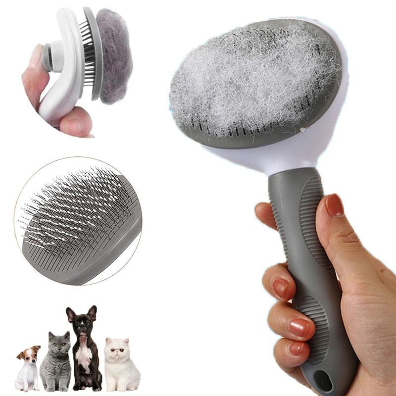 Self-Cleaning Pet Grooming Brush for Long and Short Hair