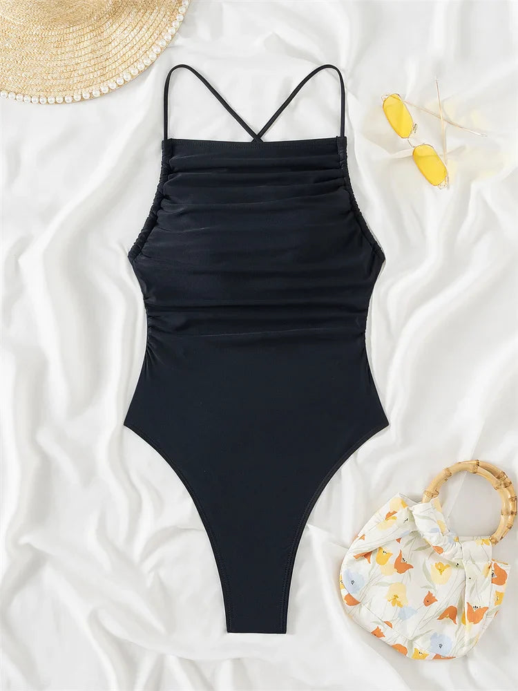 Lacy one piece swimsuit