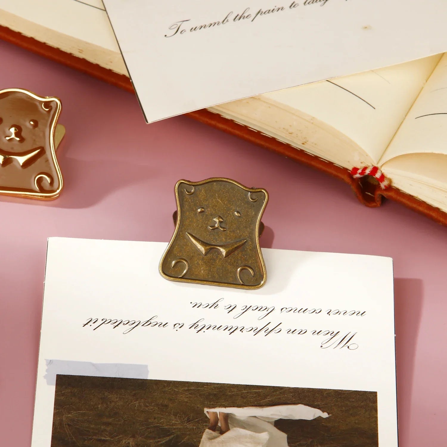 Metal Cartoon Bear Binder Clips Bill Binder Clip Foldback Notes Letter File Paper Clip Binding Securing Clip Office Stationery