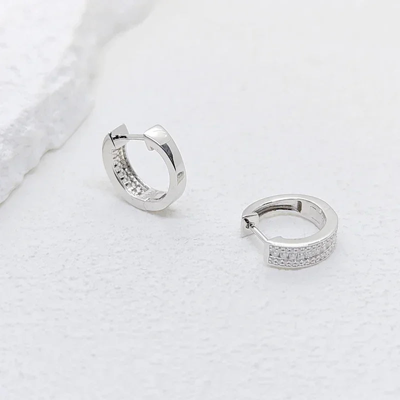 NeeTim Hoops s925 Sterling Silver Full Real Moissanite Earrings Women Sparkling Dimoand Earring Jewelry Gift Certificate