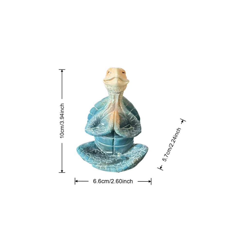 Zen Meditation Turtle Statue Resin Yoga Turtle Home Decor Figurine - Image 2