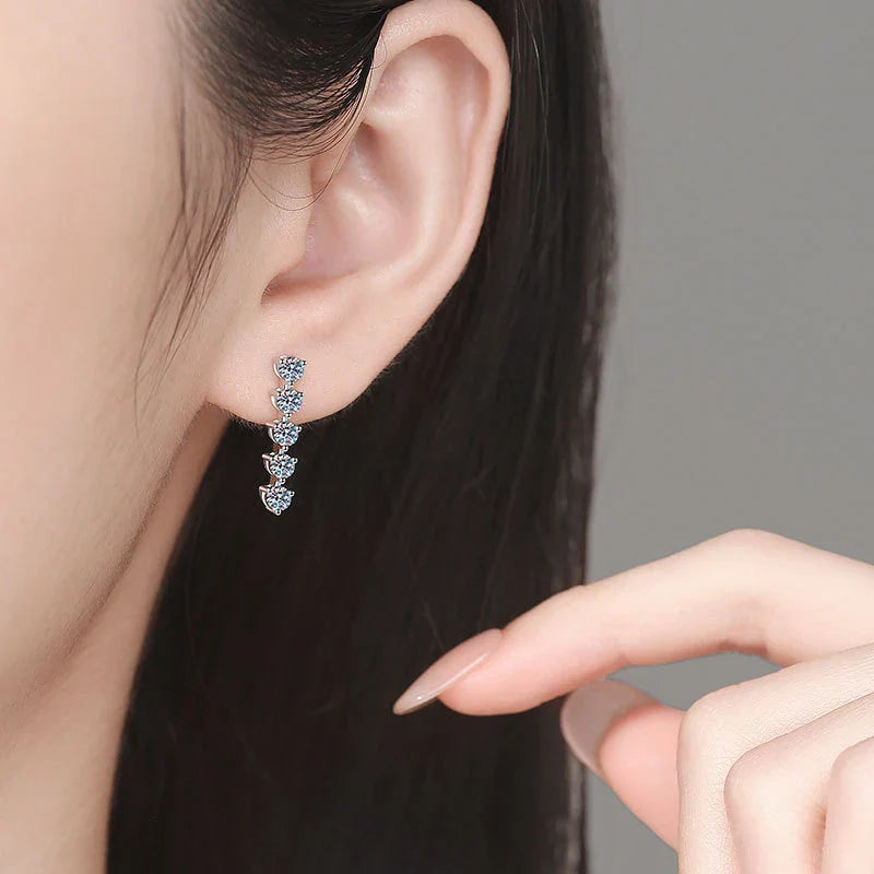 NeeTim 3mm Full Moissanite Earring For Women Wedding Fine Jewely 925 Sterling Sliver With White Gold Plated Party Studs Earrings