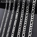 Wholesale 40-75cm 925 Sterling Silver Necklace 2/4/6/8/10/12mm Figaro Chain Lobster Buckle Necklaces Men Woman Fashion Jewelry