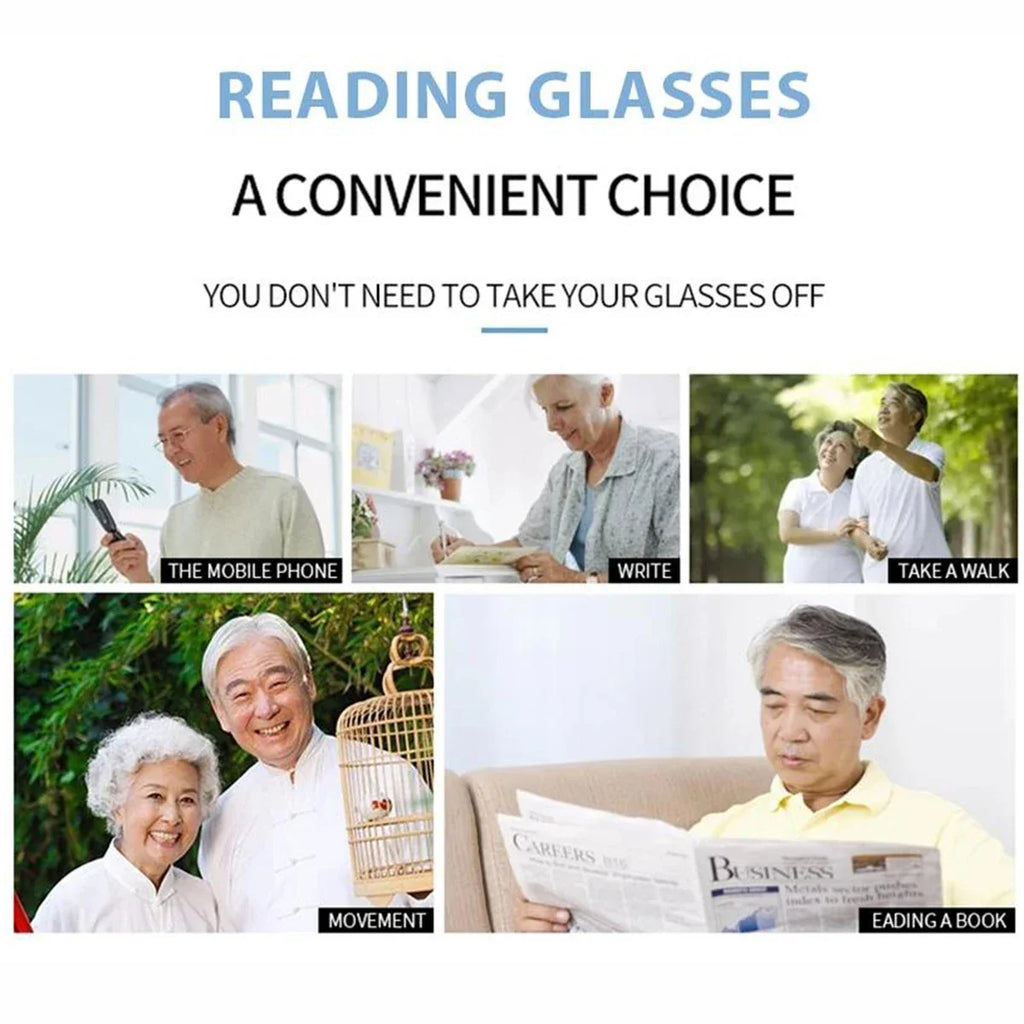 Unisex Rectangle Reading Glasses - Lightweight Classic Eyewear