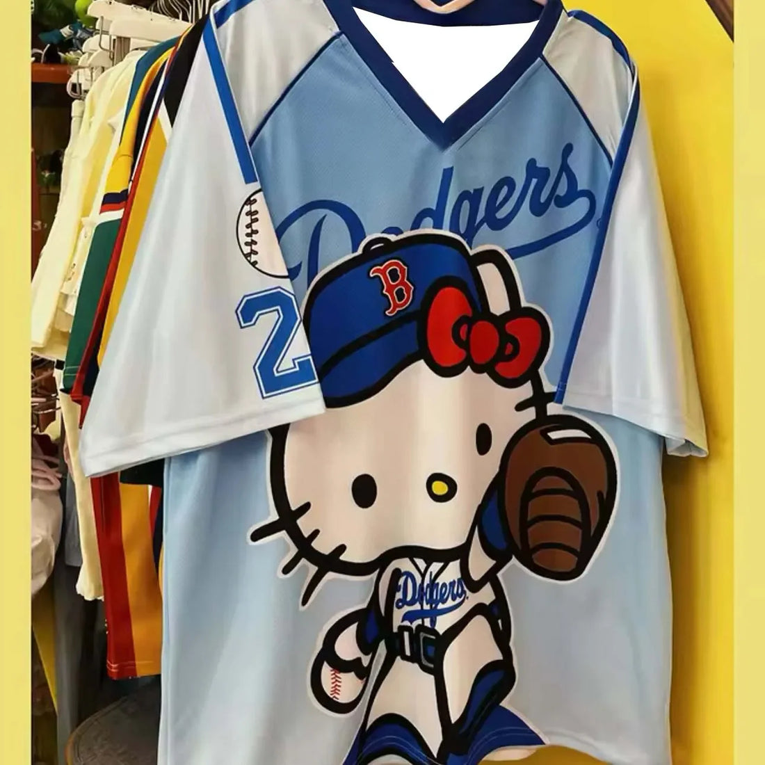 Women Baseball Graphic V-Neck Tee Lightweight Casual Shirt - Image 3