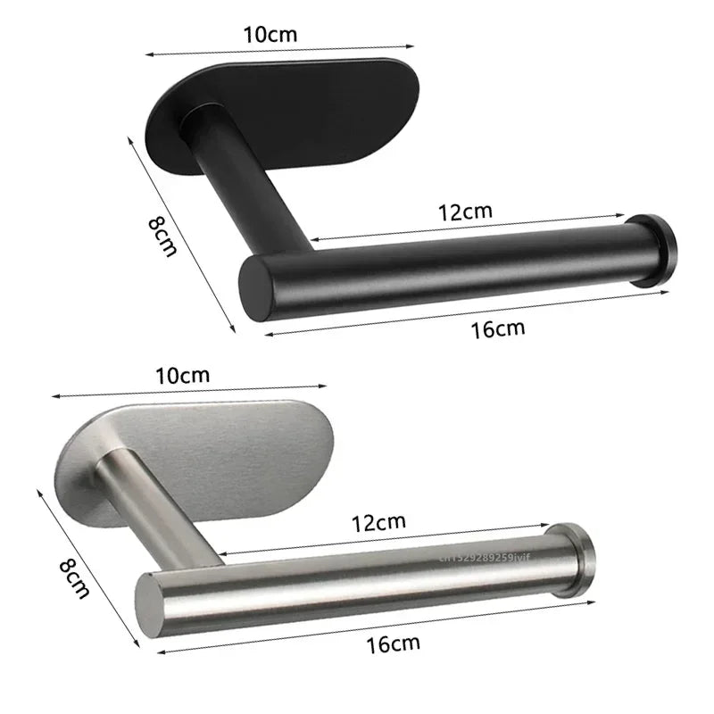 Self-Adhesive Toilet Paper Holder – No-Drill Stainless Steel Roll Holder with Shelf