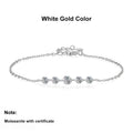 NeeTim Full Moissanite Bracelets for Women S925 Sterling Silver Lab Diamond Plated Gold Bracelet Wedding Birthday Party Jewelry