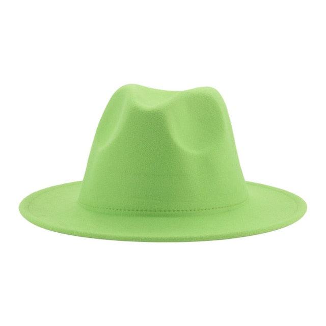Unisex Wide Brim Fedora Hat - Retro Vintage Brown Formal Fedora