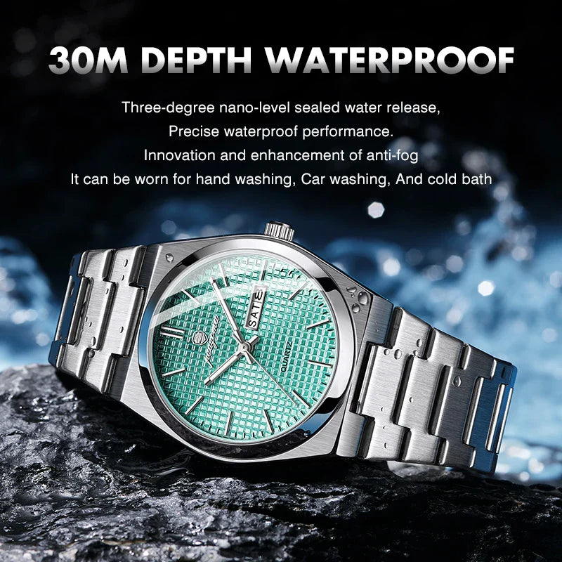 PAAZOMU Original Luxury Men Clock Fashion Luminous Waterproof Chronograph Date Watch For Man Leather Quartz Men's Watches Reloj
