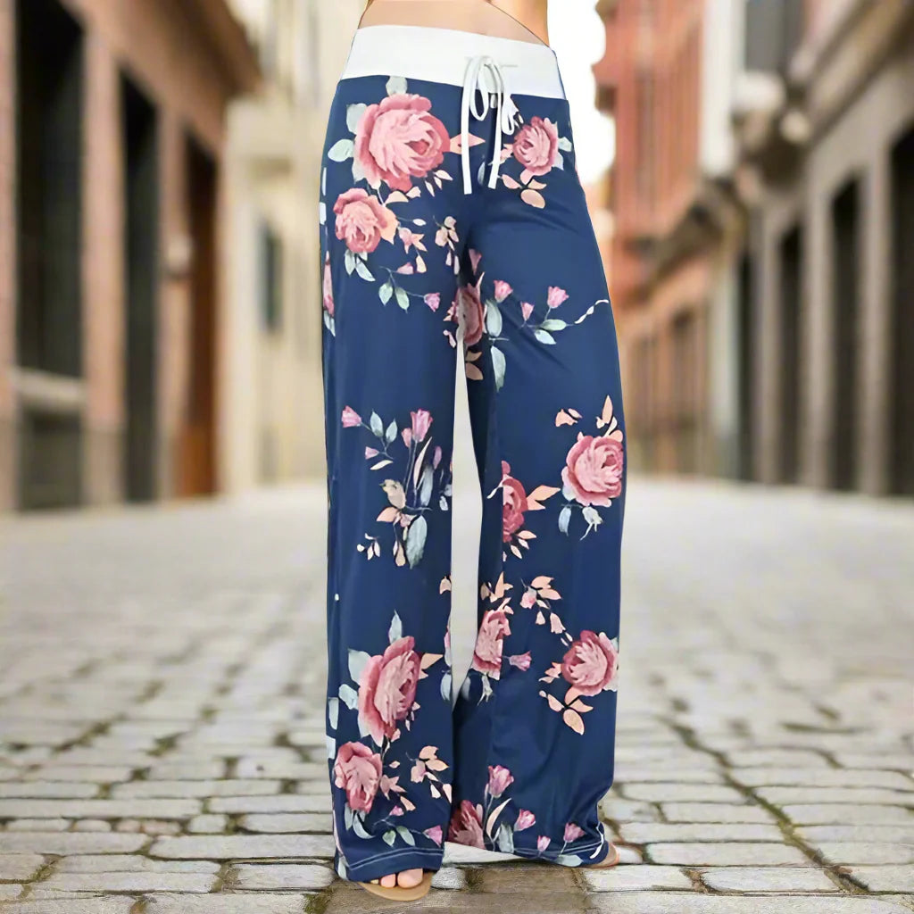Women's Wide Leg Yoga Pants Floral and Camo Lounge Pajama Bottoms - Image 5