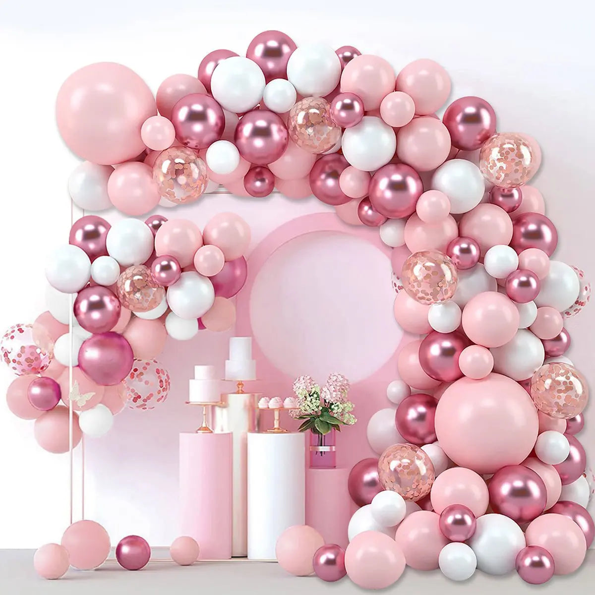 Pink Macaron Balloons Garland Arch Kit Birthday Party Decor Kids Wedding Birthday Party Supplies Baby Shower Decor Latex Ballon