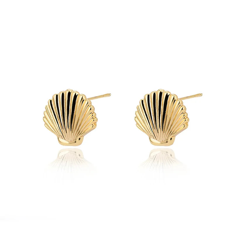 Temperament Square Texture Earring For Women Stainless Steel Gold Color Personality Trend Stud Earring Fashion Jewelry Exquisite
