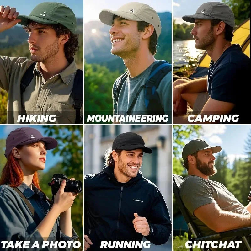 Summer 5-Panel Trucker Cap with Short Brim for Outdoor Activewear - Image 3