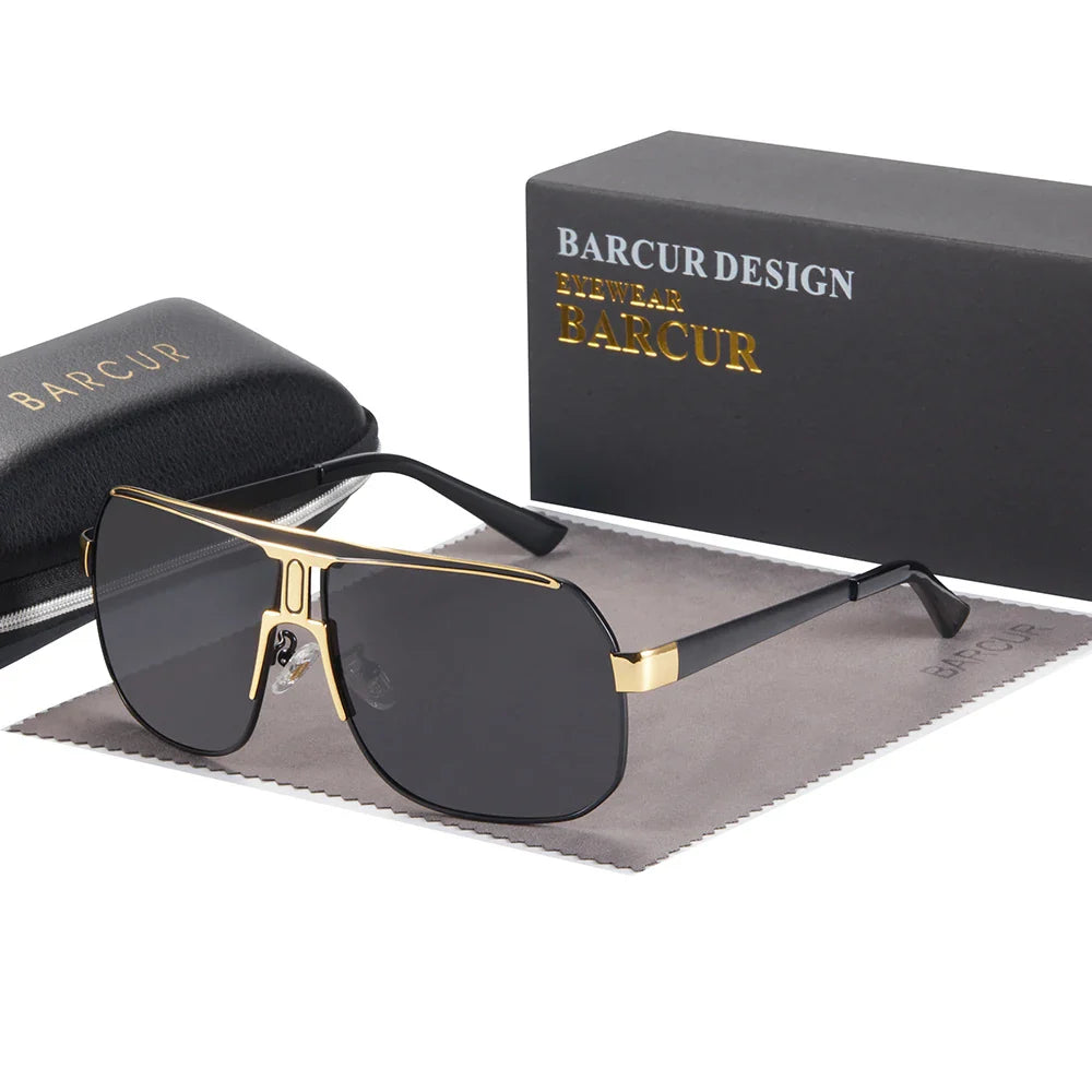 Polarized Oval Sunglasses Gradient Lens Stainless Steel Frames