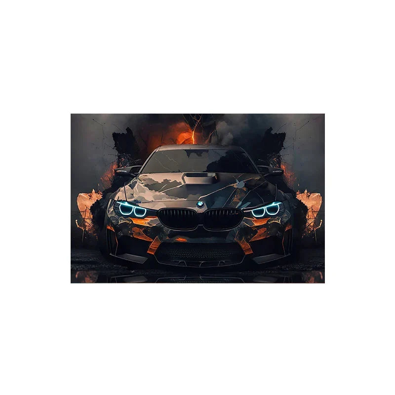 Large Size Retro Sports Car Poster Classic Luxury Racing Graffiti Canvas Painting Supercar Watercolor Wall Art Room Home Decor