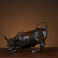 12cm Brass Ox Wall Street Bull Figurine Charging Stock Market Bull Statue Feng Shui Sculpture Home Office Decoration Gift