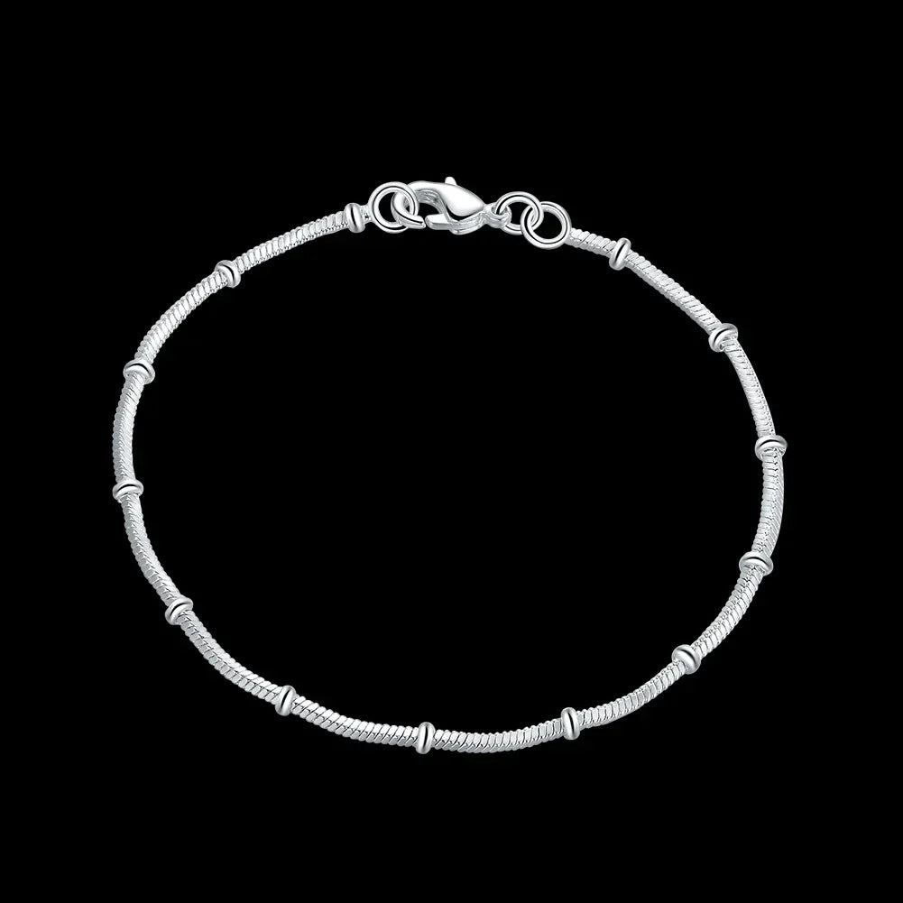 Hot new 925 sterling silver Bracelets for women fine snake bone beads chain fashion Wedding party Christmas gifts Jewelry