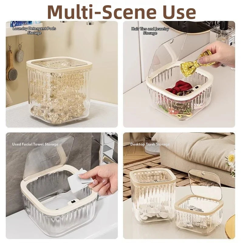 Waterproof Multifunctional Hair Accessory Organizer with Lid Pop Lid Desktop Multi-Purpose Storage for Beauty Essentials