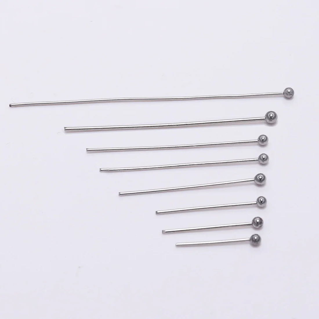 100pcs/Pack Stainless Steel 15-50mm Silver Ball Head Pins For Handmade DIY Jewelry Making Headpin Findings Accessories