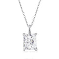 NeeTim 1ct 2ct 3ct 4ct Radiant Cut D VVS1 Moissanite Necklace for Women with Gold Plated Jewelry Sterling Silver 925 Pendant