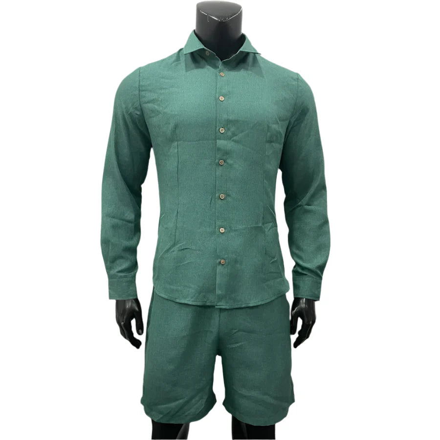 Men's Summer Comfy Cotton Linen Shorts set