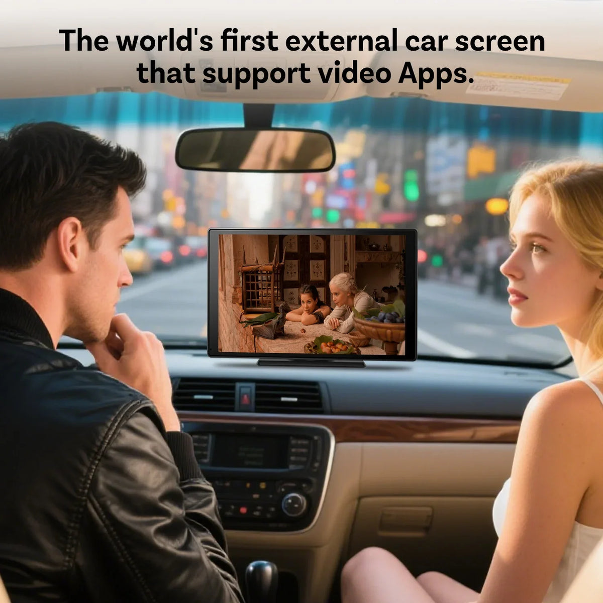 9 Inch Portable Wireless CarPlay Screen, Apple CarPlay and Android Auto Touch Display