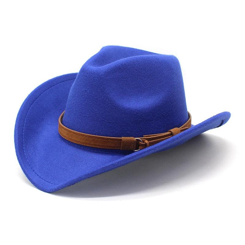 White Western Cowboy Hat for Men Vintage Wide Brim Fedora Style