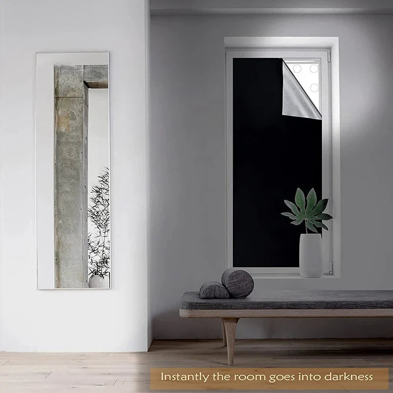 Removable Blackout Window Cloth, 100% Light Blocking Privacy Curtain