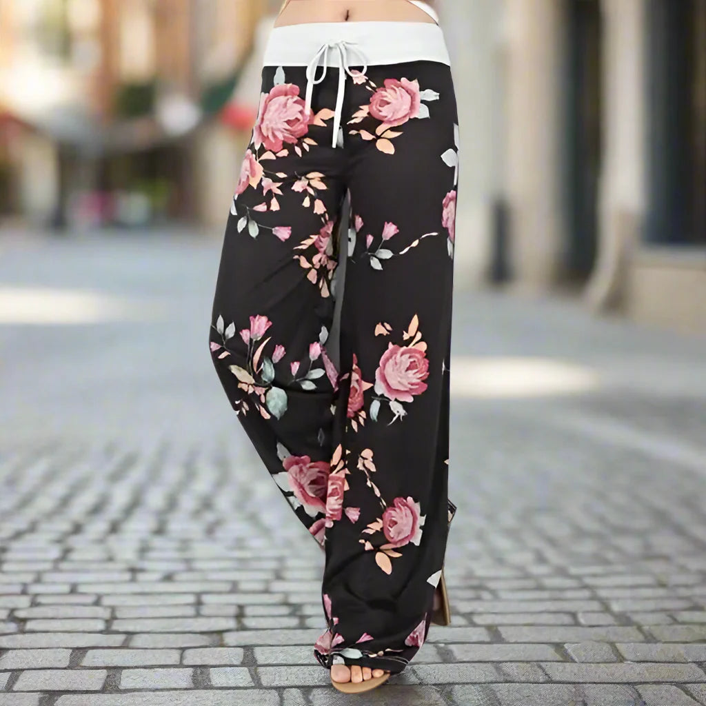 Women's Wide Leg Yoga Pants Floral and Camo Lounge Pajama Bottoms - Image 7
