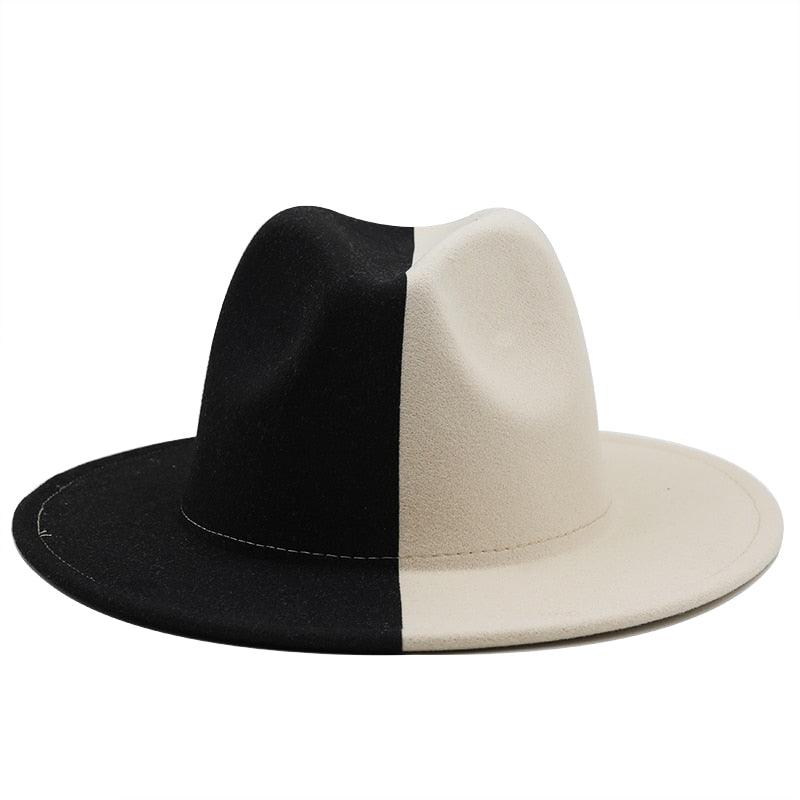 Two-Tone Modern Unisex Fedora Hat with Adjustable Fit