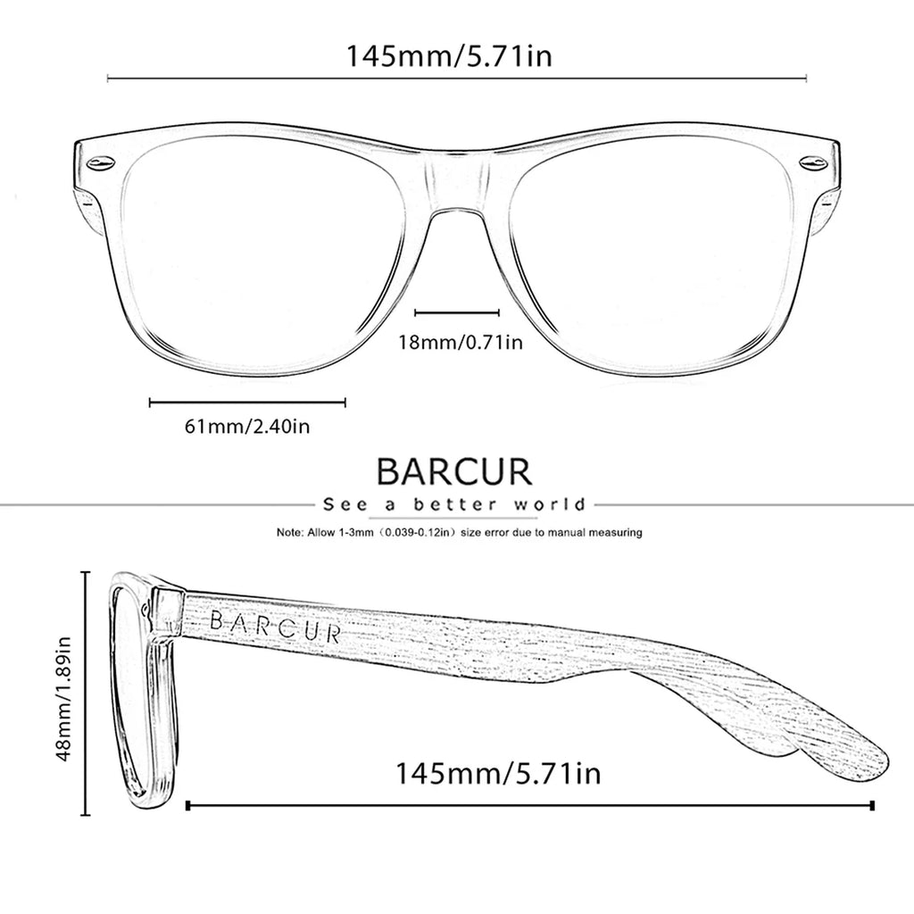 Natural Wood Oval Polarized Sunglasses for Women