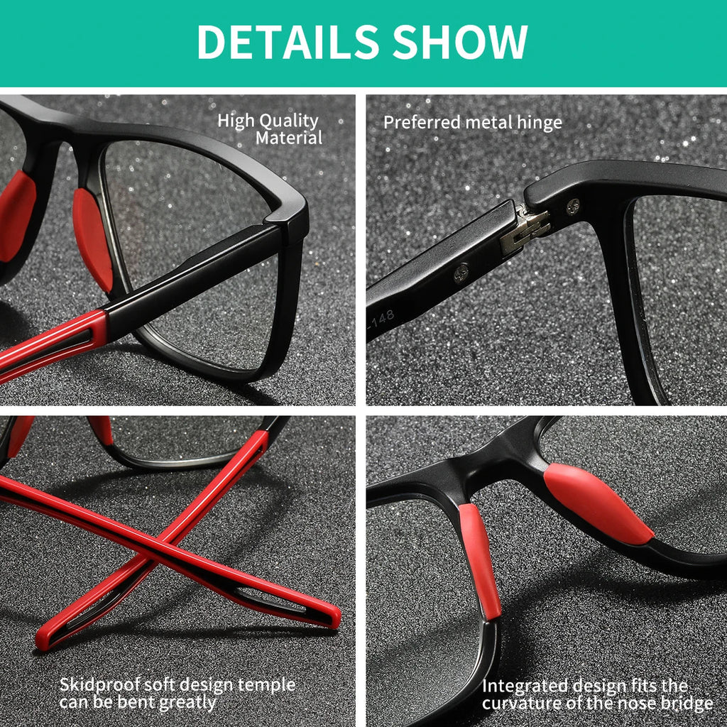 HD Transparent Sports Reading Glasses - Ultra-Light PC Frame