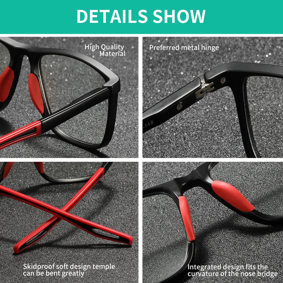 HD Transparent Sports Reading Glasses - Ultra-Light PC Frame