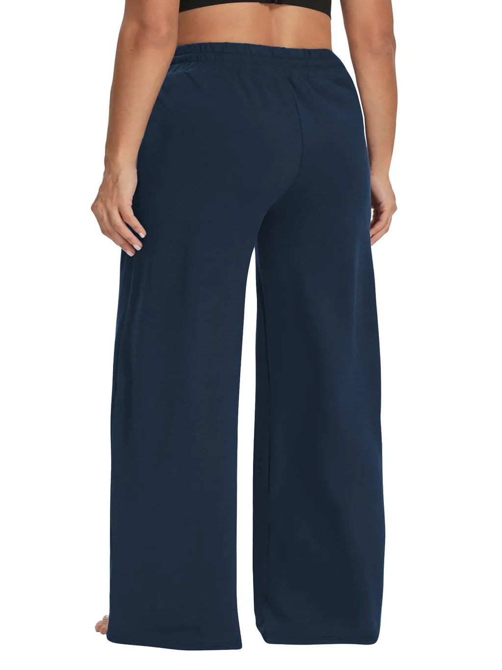 Wide Leg Lounge Trousers with Drawstring Waist and Pockets - Image 9