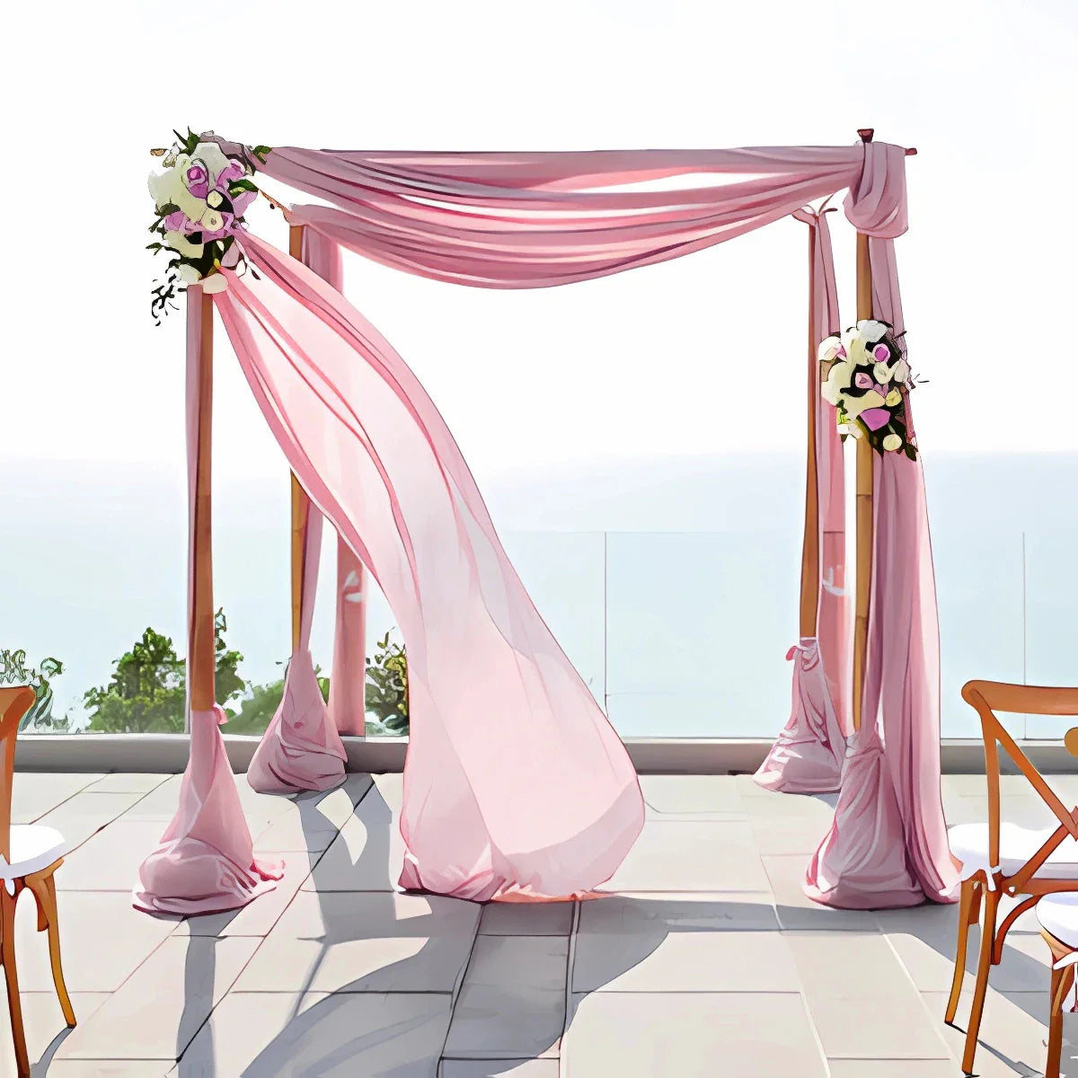 Wedding Arch Drape Chiffon Fabric Draping Curtain Drapery Wedding Birthday Party Decor Draping Ceremony Reception Hanging Decor
