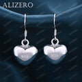 ALIZERO 18K Gold Heart Earrings For Women Wedding Party Gifts Fashion Jewelry Wholesale 925 Sterling Silver Drop Earring