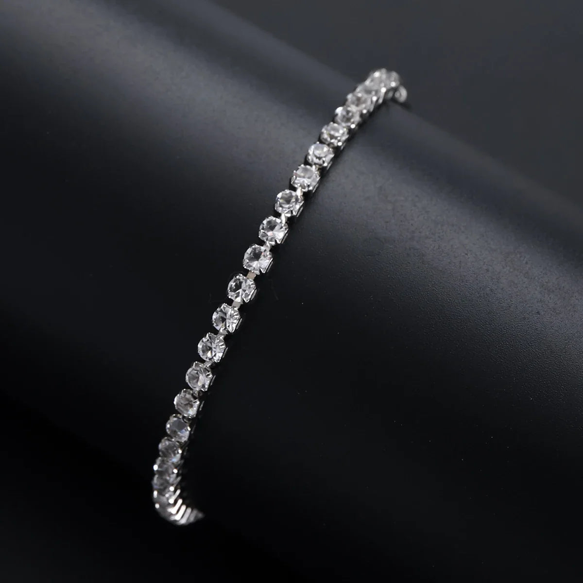 Fine Silver Bracelet Elegant Zircon Tennis Crystal Chain for Women lady Fashion Noble Engagement Wedding Glam