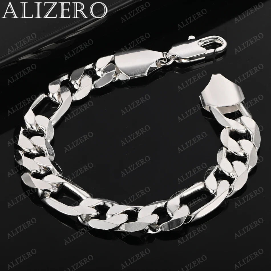 ALIZERO 925 Sterling Silver Bracelet 4/6/8/10/12mm Chain Bracelets For Men Women Fashion Party Fine Jewelry Wholesale