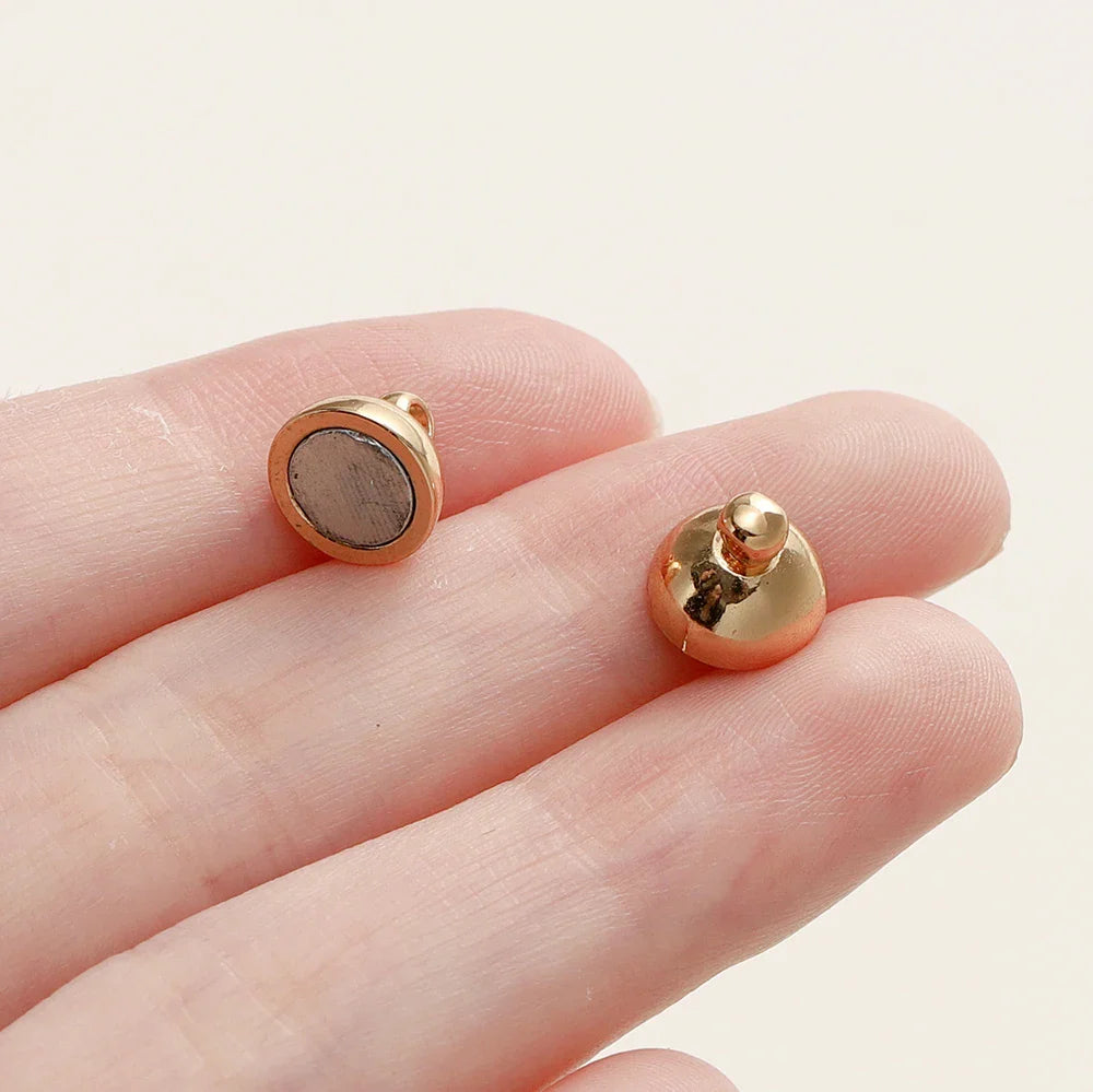 4/6pcs/pack 8*14MM 14K/18K Gold Plated Brass Magnetic Bracelet Clasp Beads for Handmade DIY Jewelry Making Accessories